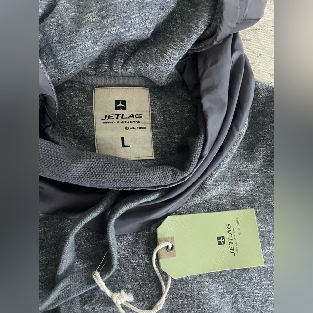 NWT Jetlag Grey Melange Cowl Neck Hoody Pullover L - Picture 6 of 13
